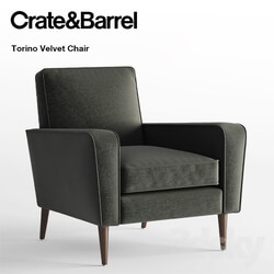 Arm chair - Crate and Barrel _ Torino Velvet Chair 