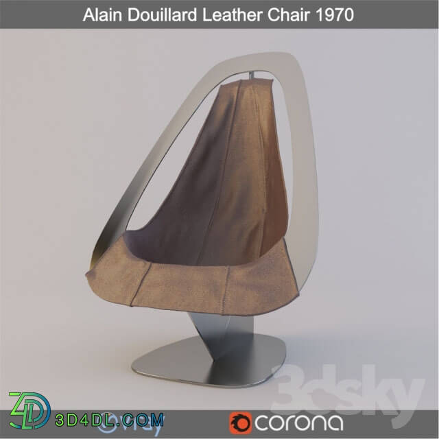 Arm chair - Alain Douillard Leather Chair 1970