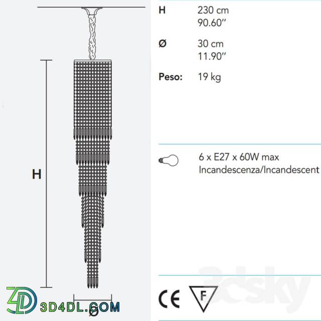 Ceiling light - Masiero IMPERO-DECO VE 825 S6