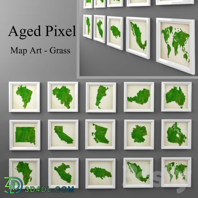 Frame - Aged Pixel.Map Art - Grass