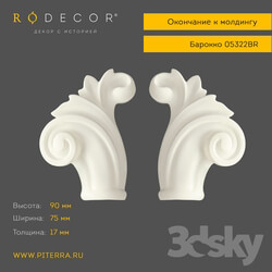 Decorative plaster - Endings to the molding RODECOR Baroque 05322BR 