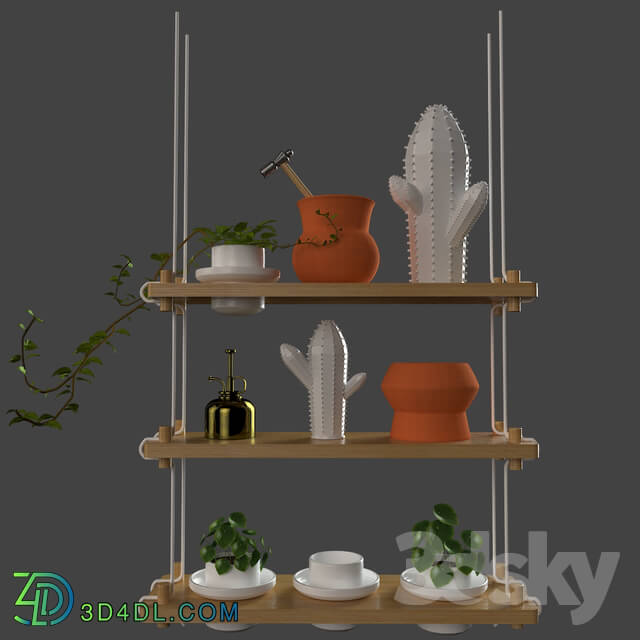 Decorative set - Set_Cactus statue Model