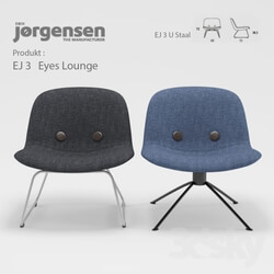Arm chair - Eyes Lounge EJ 3 U Staal 