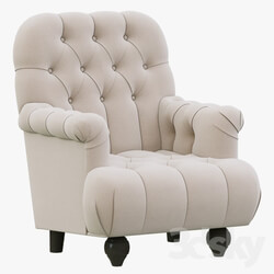 Arm chair - Restoration Hardware 1860 Napoleonic Tufted Upholstered Chair 