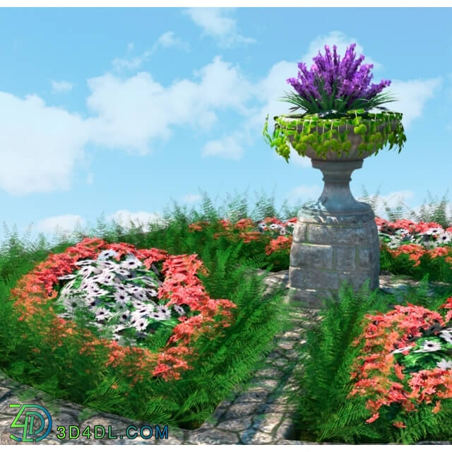 Plant - Round flowerbed