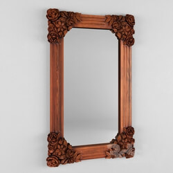 Mirror - The mirror in the wooden carved frame 