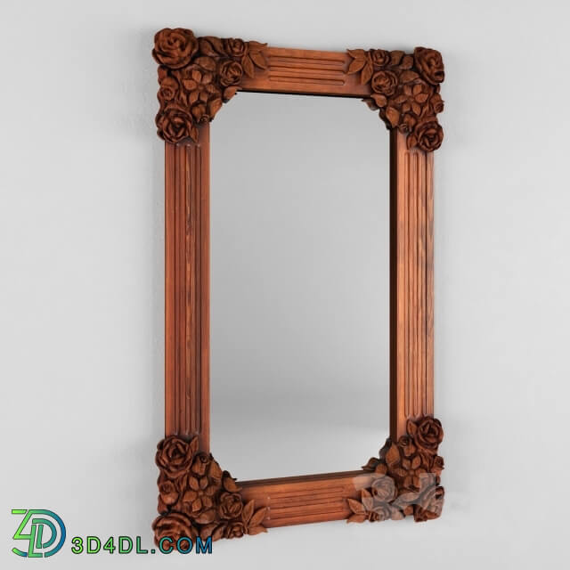 Mirror - The mirror in the wooden carved frame