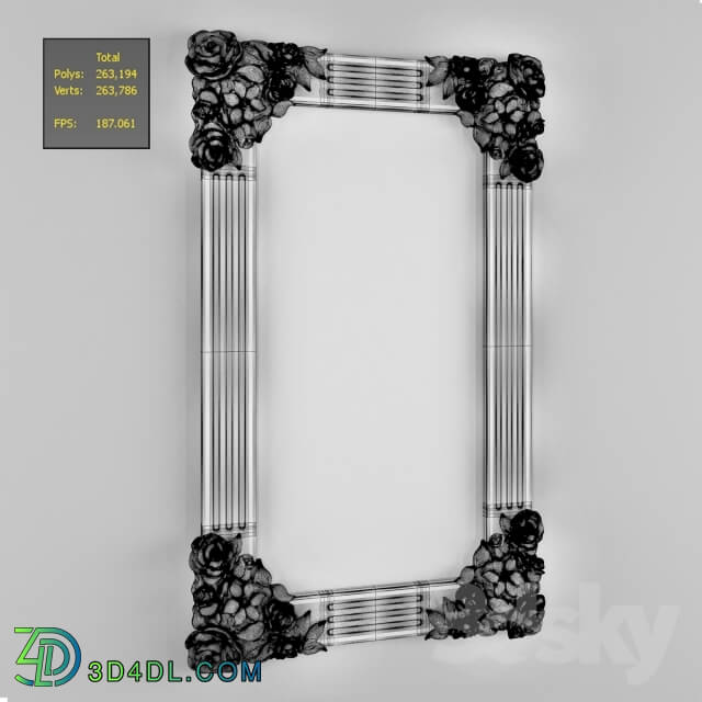 Mirror - The mirror in the wooden carved frame