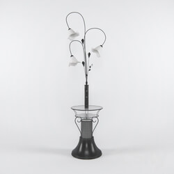 Floor lamp - Floor lamp with a glass table 