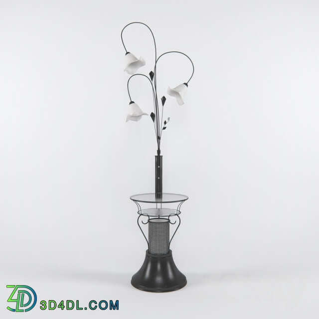 Floor lamp - Floor lamp with a glass table