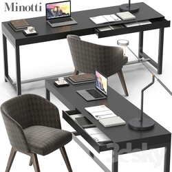 Table _ Chair - Minotti Fulton desk set 