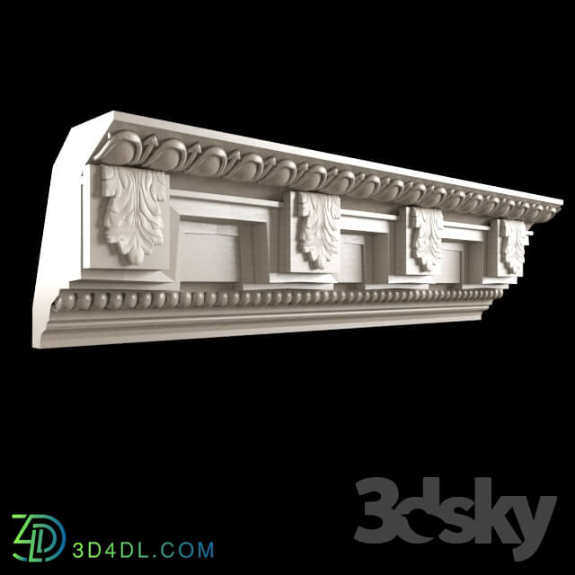 Decorative plaster - Cornice with stucco.