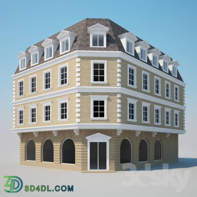 Building - Corner house in European style