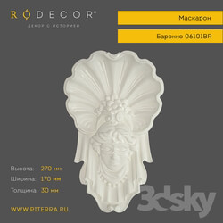 Decorative plaster - Maskaron RODECOR Baroque 06101BR 