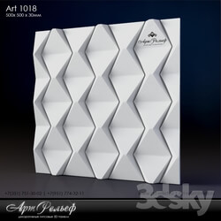 3D panel - Gypsum 3d Art-1018 panel from ArtRelief 