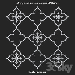 Decorative plaster - OM Modular Composition VINTAGE by RosLepnina 