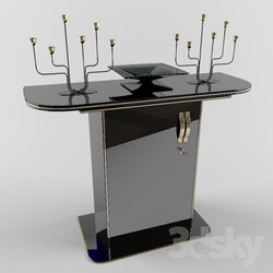 Sideboard _ Chest of drawer - Black and Gold console with decor 