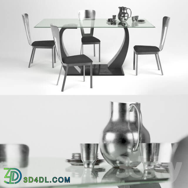 Table _ Chair - Metal Wings Dining Table