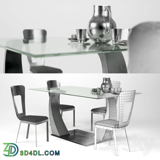 Table _ Chair - Metal Wings Dining Table