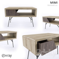 Table - MIMI - Rectangular oak console table 