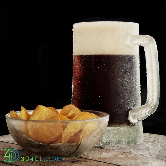 Food and drinks - Beer with chips
