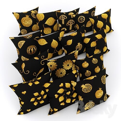 Pillows - pillow set gold autumn 