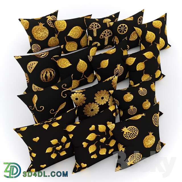 Pillows - pillow set gold autumn