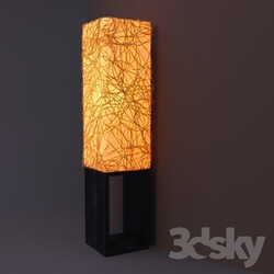 Floor lamp - Lamp rattan and parchment 