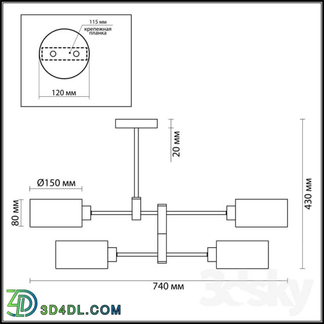 Ceiling light - Lumion 3742_4c Ashley