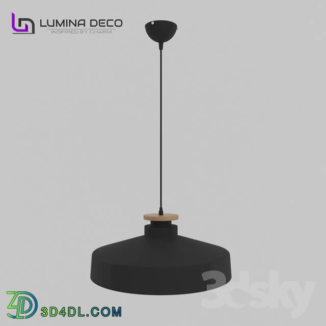 Ceiling light - _OM_ Pendant lamp Lumina Deco Ludor black LDP 7974 _BK_