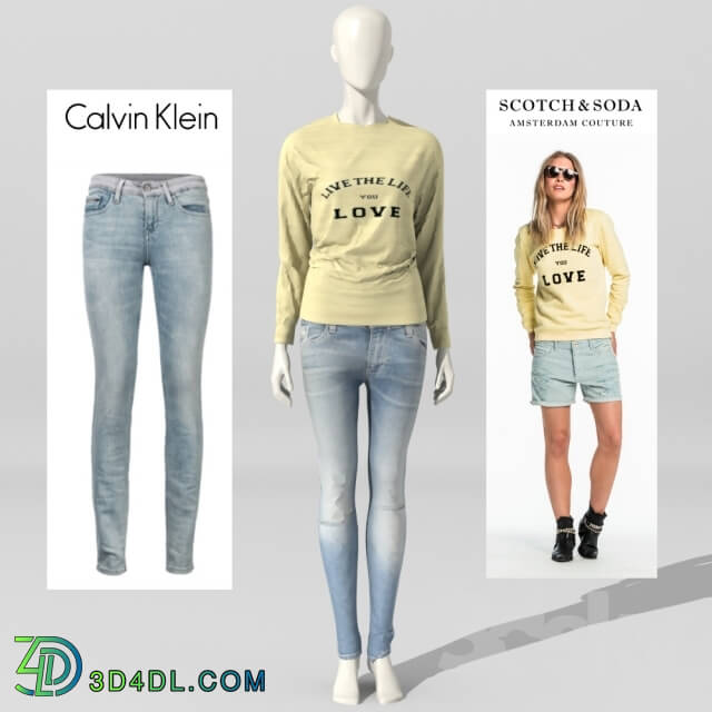Clothes and shoes - Mannequin with Calvin Klein Jeans and Scotch _ Soda Sweater