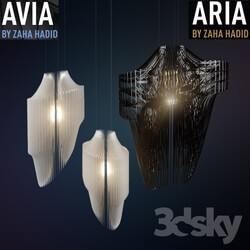 Ceiling light - Aria and Avia lamps by Zaha Hadid 