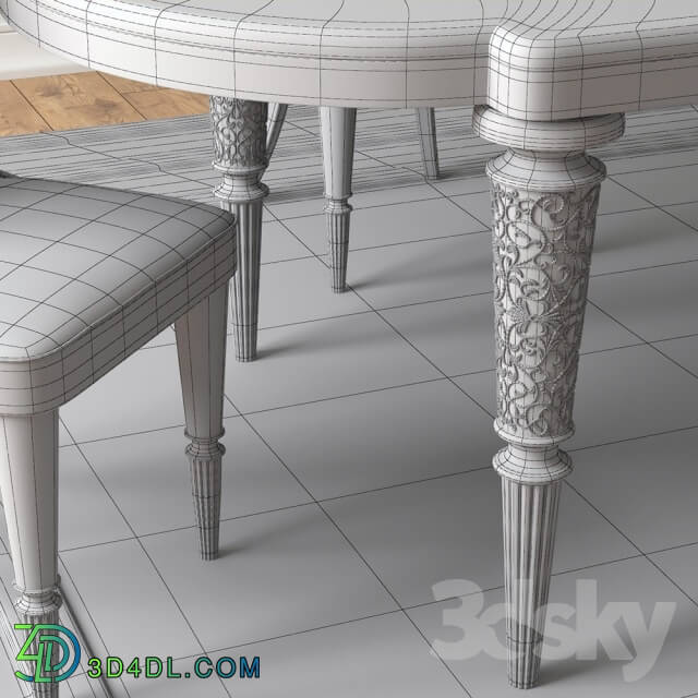 Table _ Chair - LAYTON Marble Table _amp_ MARION Chairs