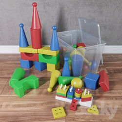 Toy - A set of toys with a container 