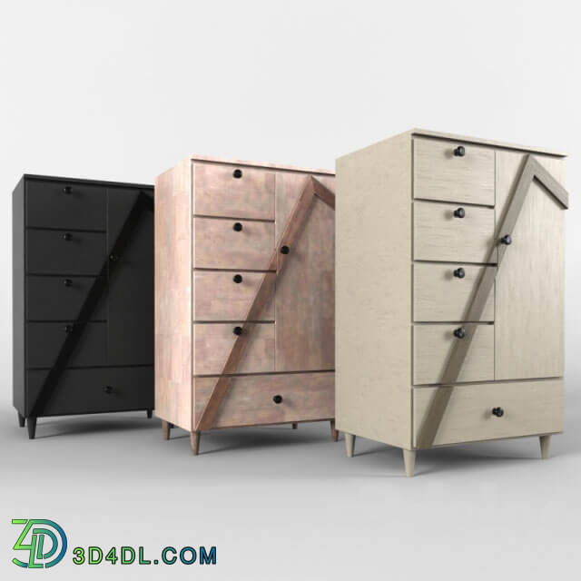 Wardrobe _ Display cabinets - wardrobe_ Vertex 1-door and 5-drawer Armoire