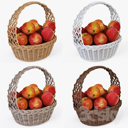 Other kitchen accessories - Wicker basket with apples 04 