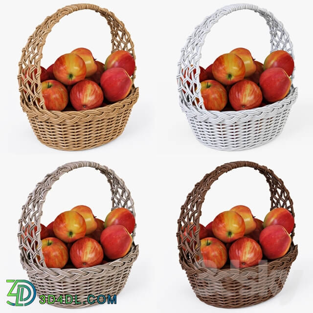 Other kitchen accessories - Wicker basket with apples 04