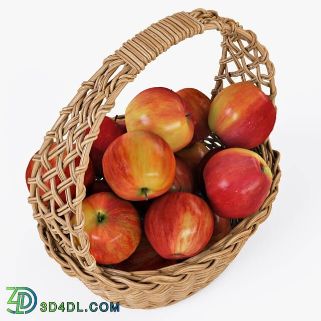 Other kitchen accessories - Wicker basket with apples 04