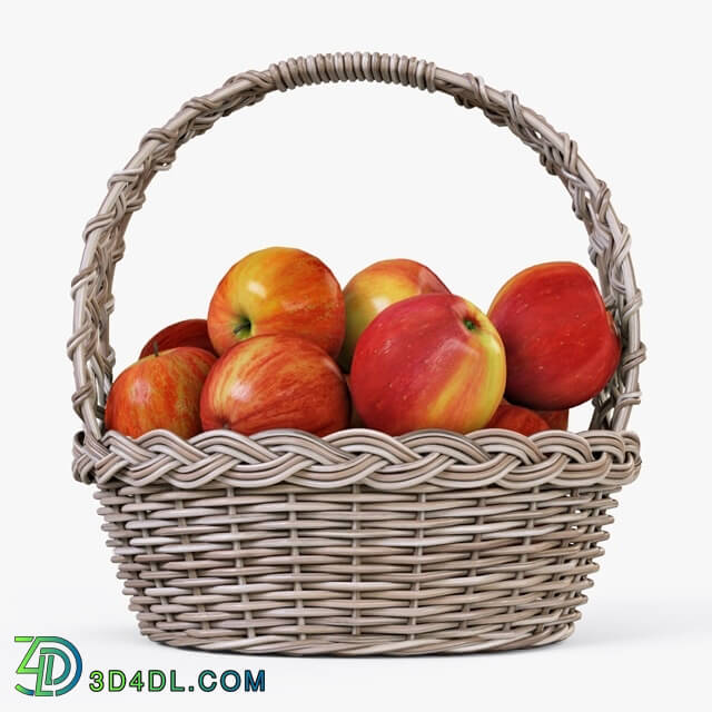 Other kitchen accessories - Wicker basket with apples 04