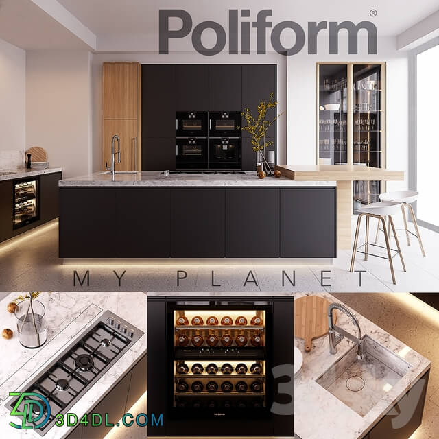 Kitchen - Kitchen Poliform Varenna My Planet 4 _vray GGX_ corona PBR_