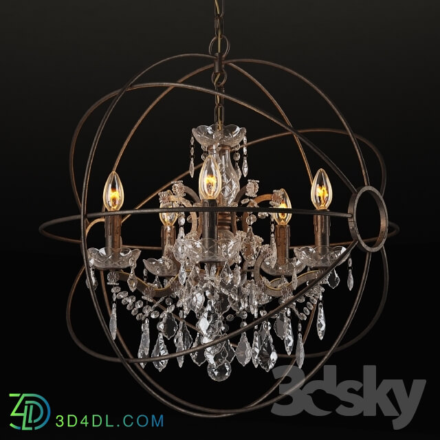 Ceiling light - GRAMERCY HOME - IRON ORB CHANDELIER CH014-5-LRR