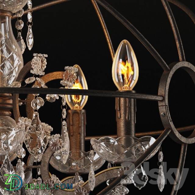 Ceiling light - GRAMERCY HOME - IRON ORB CHANDELIER CH014-5-LRR