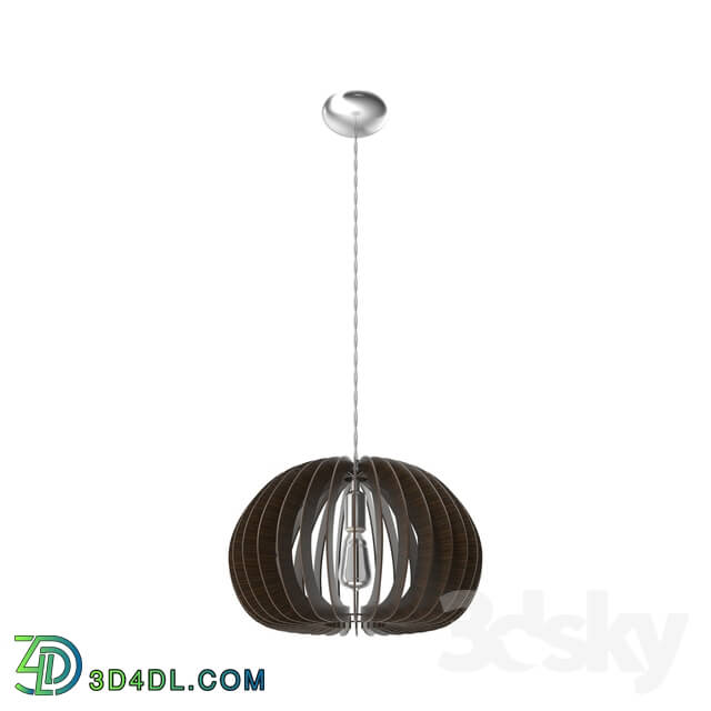 Ceiling light - 94638 Suspension COSSANO_ 1х60W _Е27__ Ø450_ steel _ wood_ dark brown