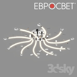 Ceiling light - OHM Ceiling lamp with lighting and remote control Eurosvet 90128_10 Willow chrome 