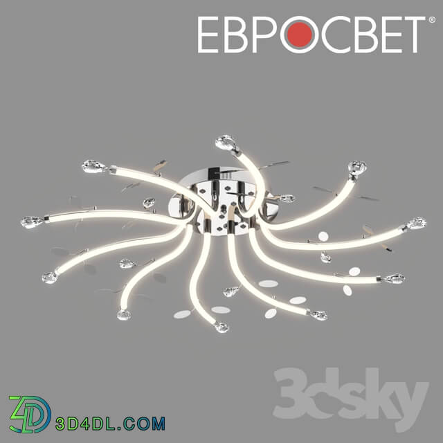 Ceiling light - OHM Ceiling lamp with lighting and remote control Eurosvet 90128_10 Willow chrome