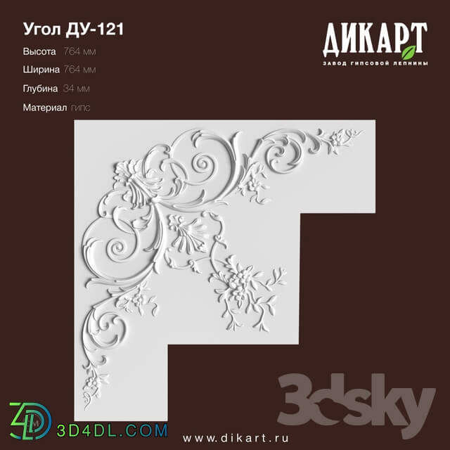 Decorative plaster - www.dikart.ru Du-121 764x764x34mm 11.7.2019