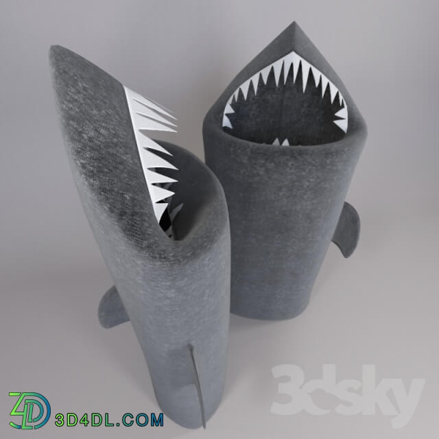 Bathroom accessories - Shark_ toothy laundry basket in the bathroom