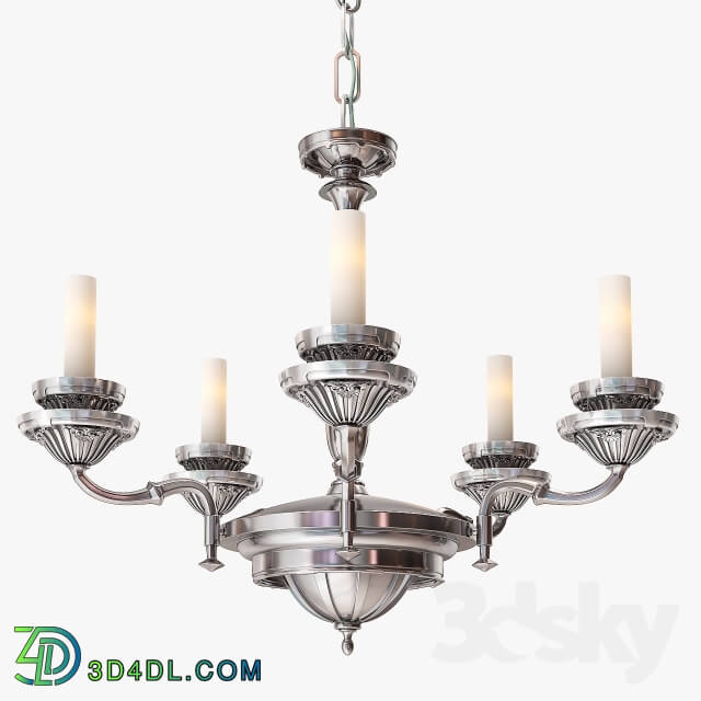 Ceiling light - Remains Lighting Silverplate Chandelier