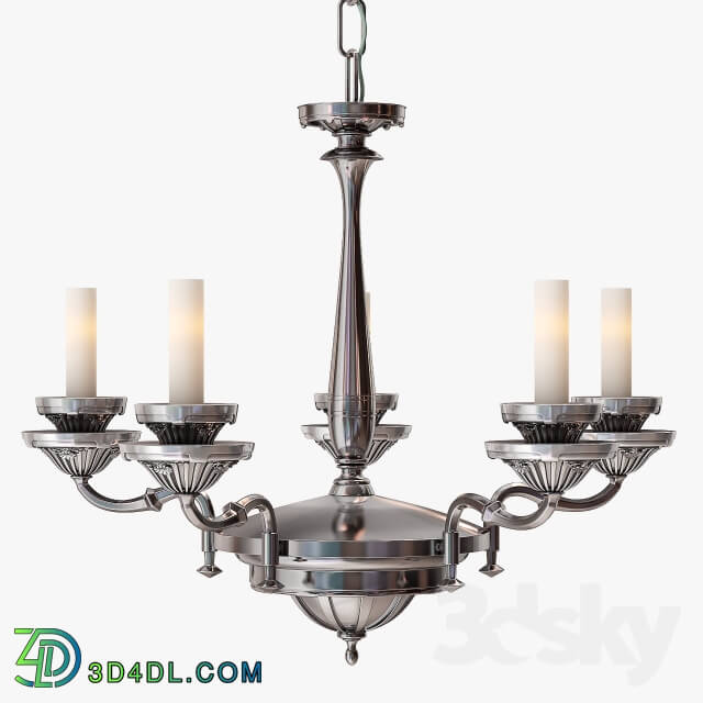 Ceiling light - Remains Lighting Silverplate Chandelier