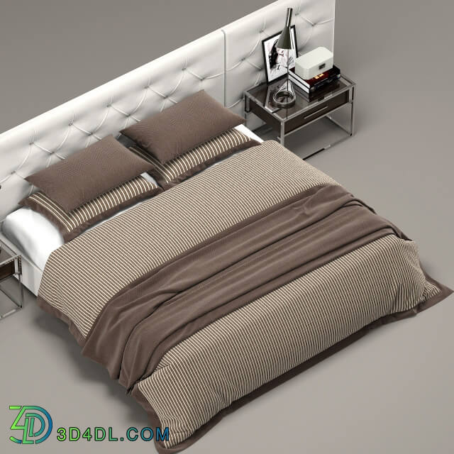 Bed - RH Modern custom diamond tufted fabric headbord bed